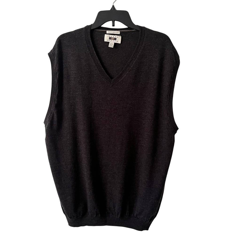 Joseph Abboud Mens 4XLT Charcoal Gray Merino Wool Sweater Vest‎ Preppy Old Money